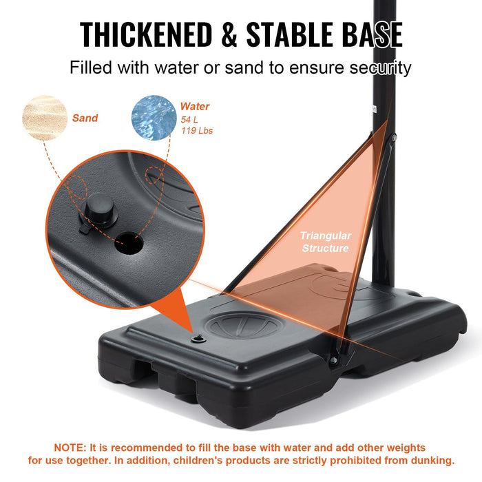 Adjustable 4–10ft Portable Basketball Hoop with Stable Weighted Base for All Ages - Monsta Online