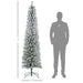 7FT Snow Flocked Pencil Artificial Christmas Tree — 405 Tips, Unlit, Slim Space - Saving, Metal Base - Monsta Online