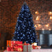 7.5FT Pre - Lit Black Artificial Christmas Tree — 500 White LED, 2156 Tips, PE+PVC, Hinged, Metal Stand - Monsta Online