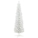 6FT Snow Flocked White Pencil Artificial Christmas Tree — 390 Tips, Slim Shape, Metal Stand - Monsta Online