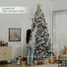 9FT Snow Flocked Pre - Lit Artificial Christmas Tree — 750 Clear Warm White Lights, 2387 Tips, Steel Base - Monsta Online