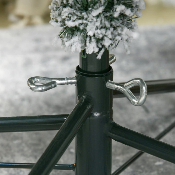 6FT Pre - Lit Snow Flocked Artificial Christmas Tree — 350 LED Lights, 8 Modes, 607 Tips, Steel Base - Monsta Online