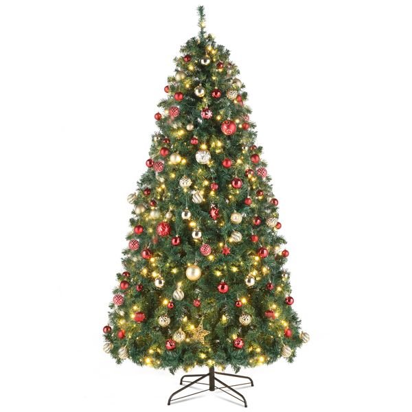 10FT Pre - Lit Artificial Christmas Tree — 5090 Tips, 1200 LED Lights, 10 Modes, Remote Control, Metal Stand - Monsta Online