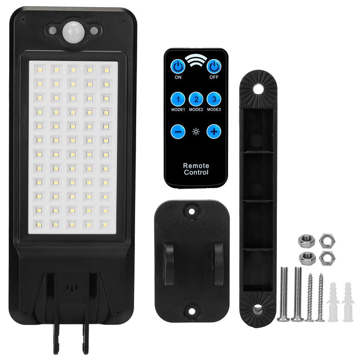 PIR Motion Activated Solar Wall Lamp with 60 LEDs and Remote for Outdoor Spaces - Monsta Online