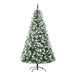 6FT Snow Flocked Artificial Christmas Tree — 800 Tips, 61 Pine Cones, Unlit, Auto - Open Hinged, Steel Base - Monsta Online