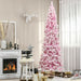 7.5FT Flocked Pink Pencil Artificial Christmas Tree — 800 Snow Tips, Unlit, Auto - Open, Slim Space - Saving - Monsta Online