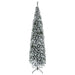9FT Snow Flocked Slim Pencil Artificial Christmas Tree — 1014 Tips, Unlit, Hinged, Foldable Steel Base - Monsta Online