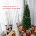 6FT Slim Pencil Artificial Christmas Tree — 618 Tips, Unlit, Space - Saving, Green, Steel Base - Monsta Online