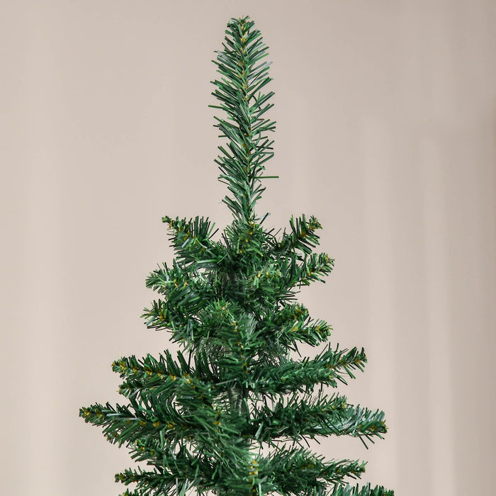 7FT Pencil Artificial Christmas Tree — 499 Tips, Unlit, Slim, Green, Plastic Stand - Monsta Online