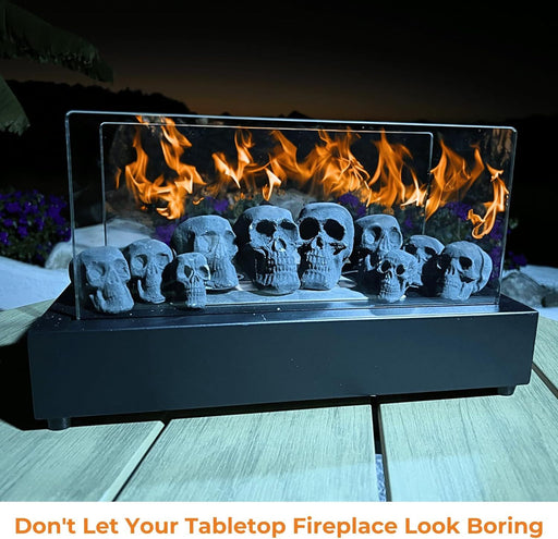 Halloween Ceramic Skull Fire Pit Decoration – 7pcs Reusable for Fireplace and Bonfire - Monsta Online