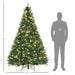 7FT Full Douglas Fir Pre - Lit Artificial Christmas Tree — 700 Warm White LEDs, 2154 Tips, Metal Base - Monsta Online