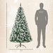 6FT Snow Flocked Artificial Christmas Tree — 800 Tips, 61 Pine Cones, Unlit, Auto - Open Hinged, Steel Base - Monsta Online