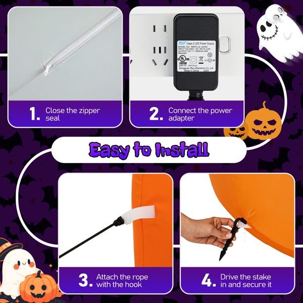 8FT Halloween Inflatable Pumpkins with Ghost – Lighted Blow Up Yard Decoration - Monsta Online