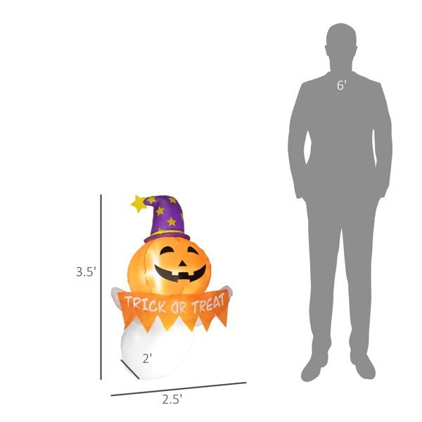 3.5FT Halloween Inflatable Pumpkin with LED Lights – Window Decoration - Monsta Online