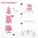 7FT Pink Pencil Artificial Christmas Tree — 818 Tips, Unlit, Auto - Open Hinged, Space - Saving, Steel Base - Monsta Online