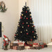 6FT Black Artificial Christmas Tree — 1000 Tips, Unlit, Auto - Open Hinged, Full Wide Shape, Steel Base - Monsta Online