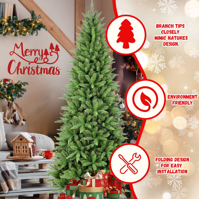 4FT Unlit Artificial Christmas Tree — 424 PE/PVC Tips, Hinged, Foldable Metal Base - Monsta Online