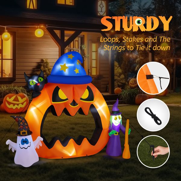 6.9FT Halloween Inflatable Pumpkins with LED Lights – Giant Blow Up Yard Decoration - Monsta Online