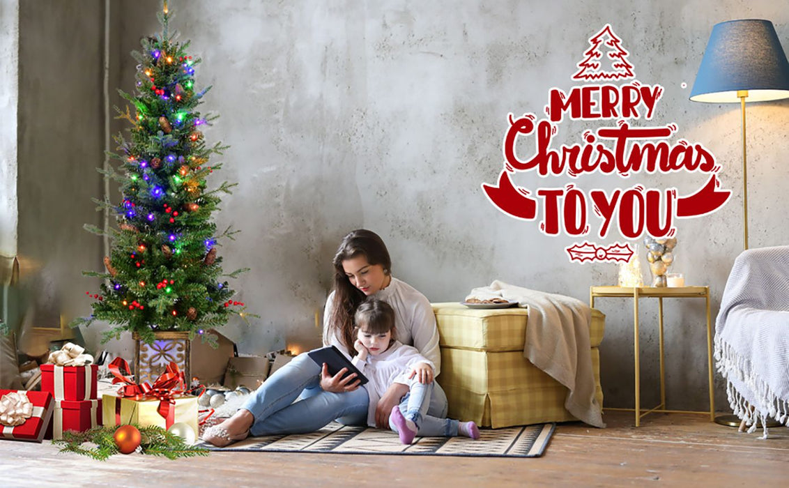 4FT Pre - Lit Artificial Christmas Tree — 100 Multi - Color LED, Glitter Light - Up Base, Berries & Pine Cones - Monsta Online