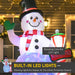 8FT Prelit Inflatable Snowman with North Pole Sign and Rotating LED Lights - Outdoor Christmas Decoration - Monsta Online