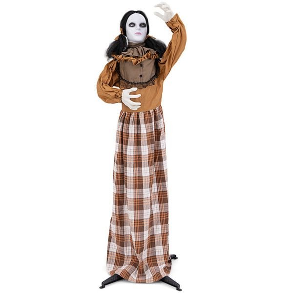 5.4ft Animatronic Halloween Witch – Motion and Sound Activated Pop - Up with Flashing Eyes and Screeching Laugh - Monsta Online