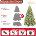 8FT Pre - Lit Blue - Green Artificial Christmas Tree — 650 Warm LED, 2458 Tips, Hinged, Metal Stand - Monsta Online
