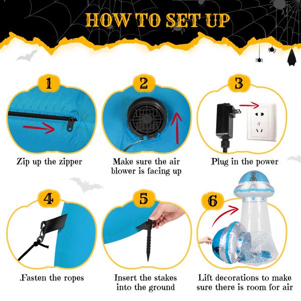 8.8FT Halloween Inflatable UFO with Built - in LED Lights and Stand Inside Design - Monsta Online