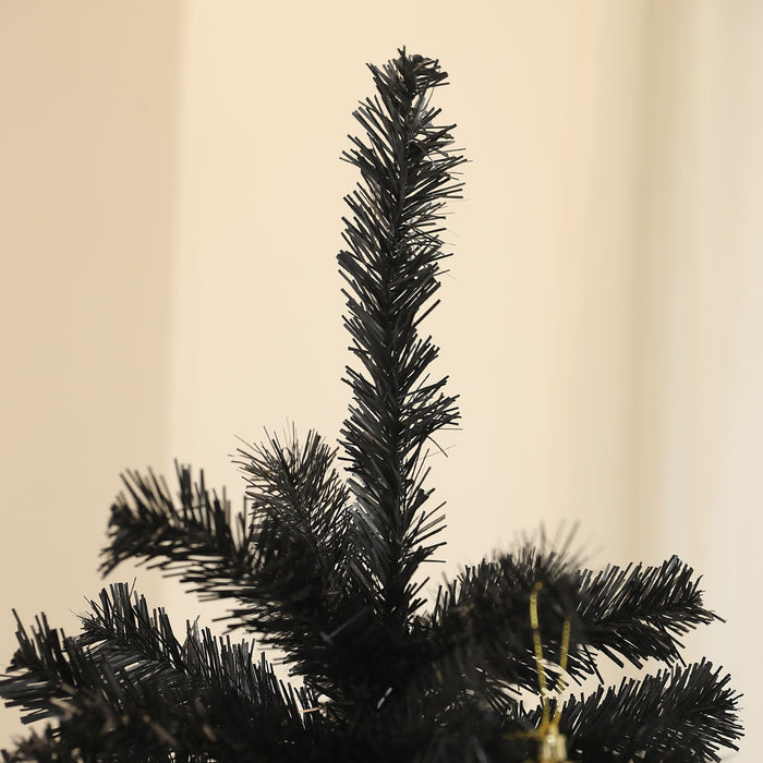 6FT Black Artificial Christmas Tree — 1000 Tips, Unlit, Auto - Open Hinged, Full Wide Shape, Steel Base - Monsta Online
