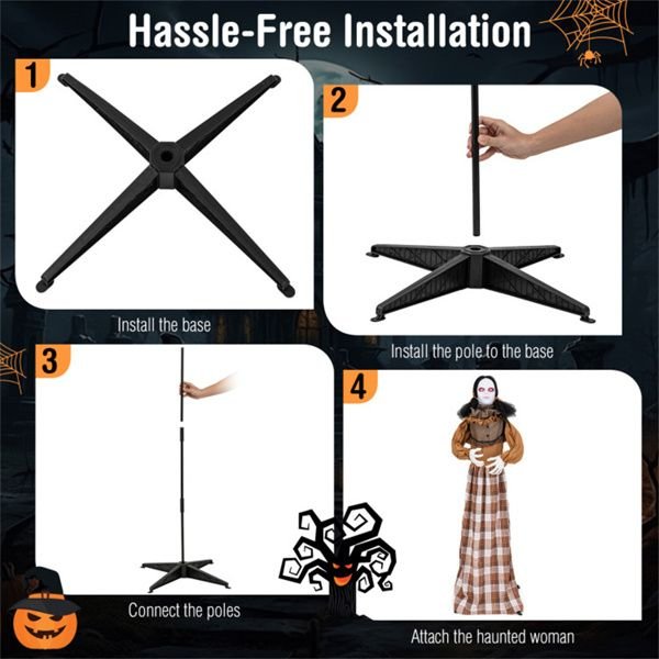 5.4ft Animatronic Halloween Witch – Motion and Sound Activated Pop - Up with Flashing Eyes and Screeching Laugh - Monsta Online