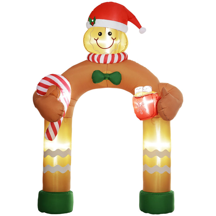 9FT Prelit Inflatable Gingerbread Man Arch with LED Lights - Outdoor Christmas Decoration - Monsta Online