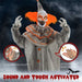 6ft Animatronic Halloween Clown – Moving Head and Arms with Red Glowing Eyes and Creepy Laughs - Monsta Online