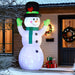 10FT Prelit Inflatable Cheerful Snowman with Black Hat and Rotating LED Lights - Outdoor Christmas Decoration - Monsta Online