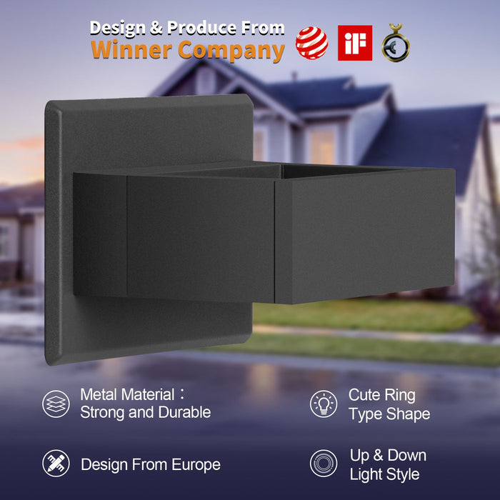 Modern Waterproof LED Wall Sconce for Outdoor Use - IP54 Up/Down Porch Lighting - Monsta Online