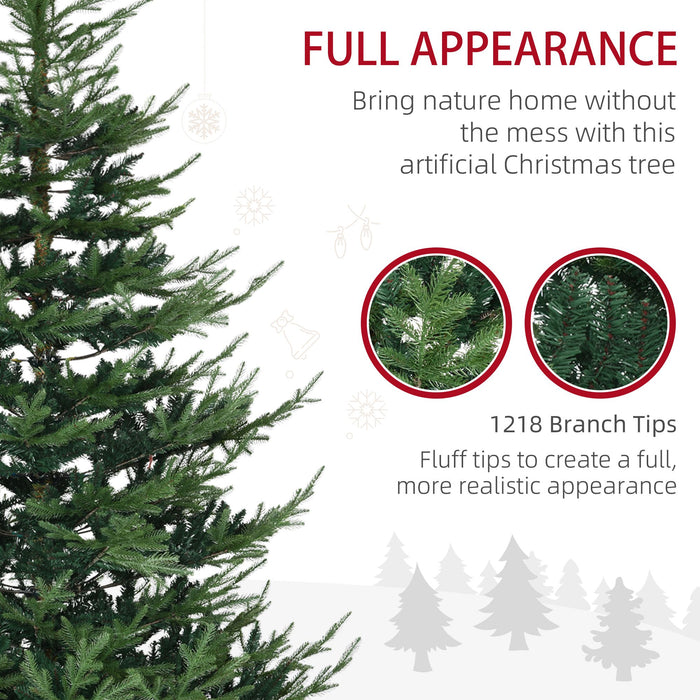 7.5FT Pencil Artificial Christmas Tree — 1218 Tips, Unlit, Auto - Open Nordic Pine, Realistic Branches, Steel Base - Monsta Online