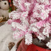 7.5FT Flocked Pink Pencil Artificial Christmas Tree — 800 Snow Tips, Unlit, Auto - Open, Slim Space - Saving - Monsta Online