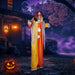 8.2ft Giant Animatronic Halloween Clown – Motion and Sound Activated with Red Glowing Eyes, Shaking Head and Creepy Phrases - Monsta Online