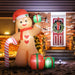 8FT Prelit Inflatable Gingerbread Man with Candy Cane and LED Lights - Outdoor Christmas Decoration - Monsta Online