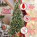 6FT Pre - Lit Artificial Christmas Tree — 350 Warm LED, Snow - Tipped, Berries & Pine Cones, Metal Stand - Monsta Online