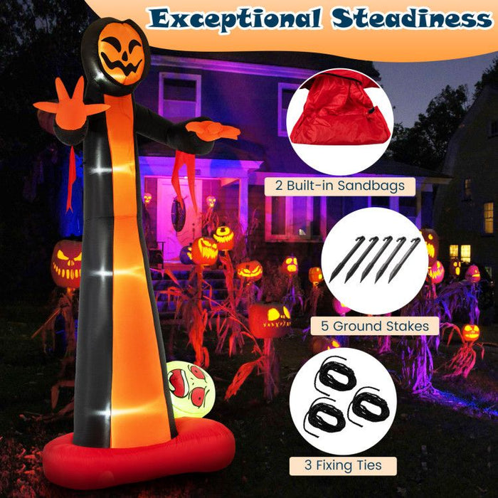 12ft Inflatable Grim Reaper Ghost with Skull and LED Lights - Monsta Online