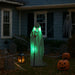 4.3ft Sound - Activated Halloween Animatronic Ghost with Trident – Green Lights and Creepy Sounds - Monsta Online