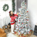 7.5FT Frosted Artificial Christmas Tree — 1762 Tips, Snow - Flocked, Hinged, Wide Full Spruce - Monsta Online