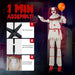 5.7ft Sound - Activated Halloween Animatronic Clown with Balloon – Creepy Talking with Red Eyes and Shaking Head - Monsta Online
