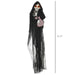 4.2ft Animatronic Halloween Grim Reaper Playing Guitar – Red Glowing Eyes and Spooky Music - Monsta Online