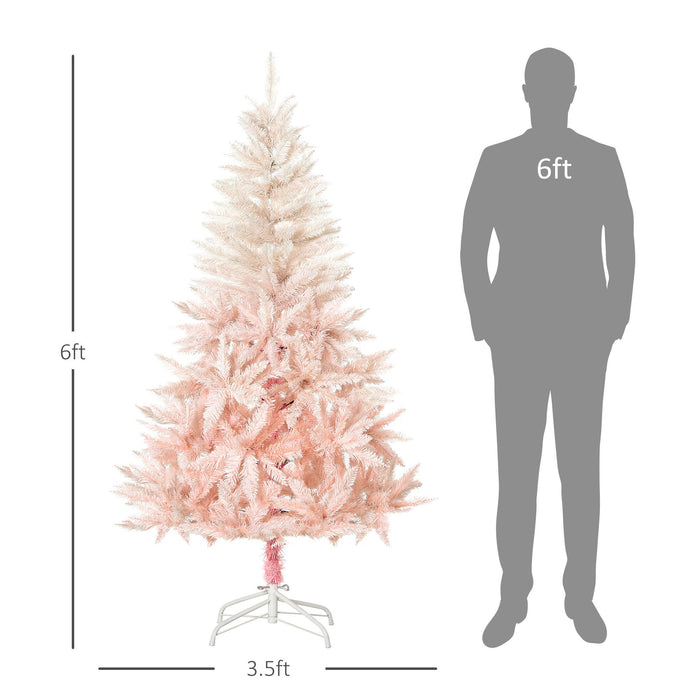 6FT Pink Spruce Artificial Christmas Tree — 800 Tips, Unlit, Auto - Open, Full Realistic Branches, Metal Base - Monsta Online