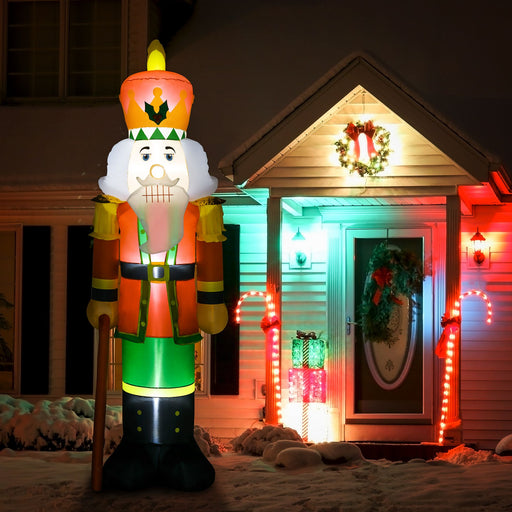 8FT Prelit Inflatable Nutcracker Soldier with 4 White LED Lights - Outdoor Christmas Decoration - Monsta Online