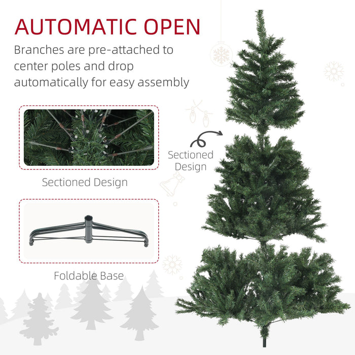 6FT Artificial Christmas Tree — 1000 Tips, Unlit, Auto - Open, Full Wide Shape, Steel Base - Monsta Online