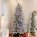 7.5FT Snow Flocked Pre - Lit Artificial Christmas Tree — 500 Dual - Color LEDs, 11 Modes, 1264 Tips, Remote - Monsta Online