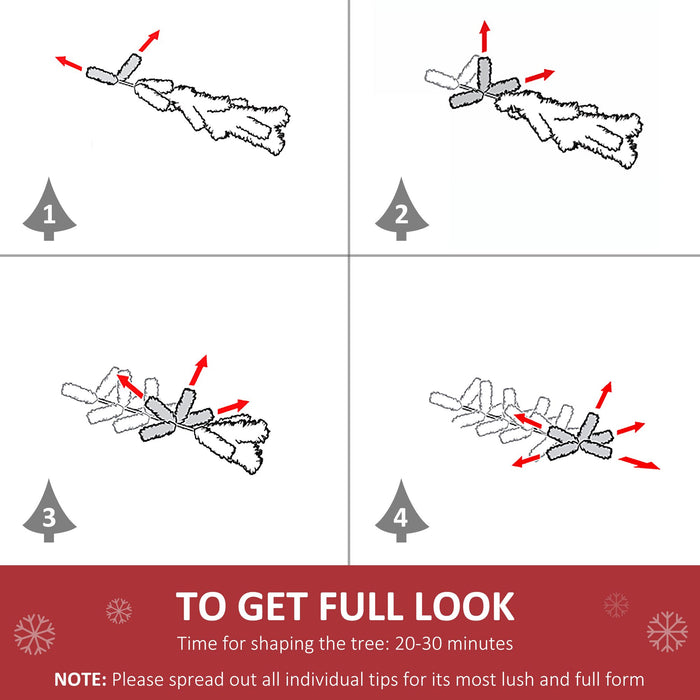 7FT Half Artificial Christmas Tree — 520 Tips, Auto - Open Hinged, Unlit, Space - Saving, Steel Base - Monsta Online