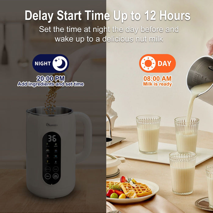 Powerful 750W Almond Milk Maker 8 in 1 with Keep Warm and Delay Start Features - Monsta Online
