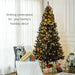 7.5FT Pre - Lit Black Artificial Christmas Tree — 500 Warm LED Lights, 1346 Tips, Hinged, Metal Stand - Monsta Online